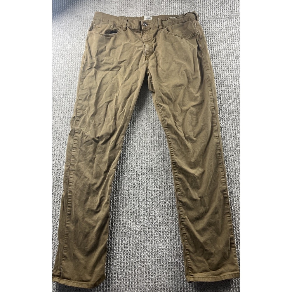 Flint‎ & Tinder Mens Size 36x32 Slim Fit Khaki Pants Cotton Blend Chino Stretch